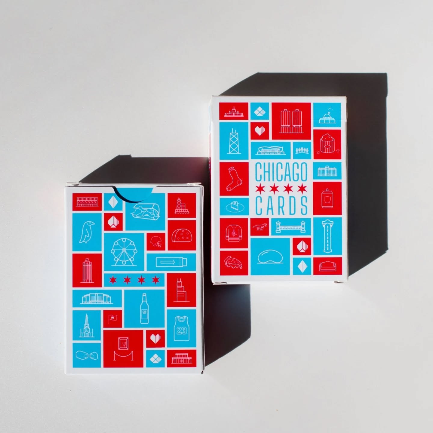 Your City. Your Deck.

The Chicago Cards, a 55 card premium deck of playing cards featuring 52 custom icons inspired by Chicago's sports, landmarks, architecture and food/drink.

Limited run, grab yours today on our site or Etsy.

Ships today with fr