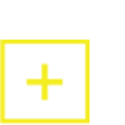 Yellow medical cross inside a yellow square outline on a black background