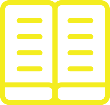 Icon of a closed window with shutters, outlined in yellow.
