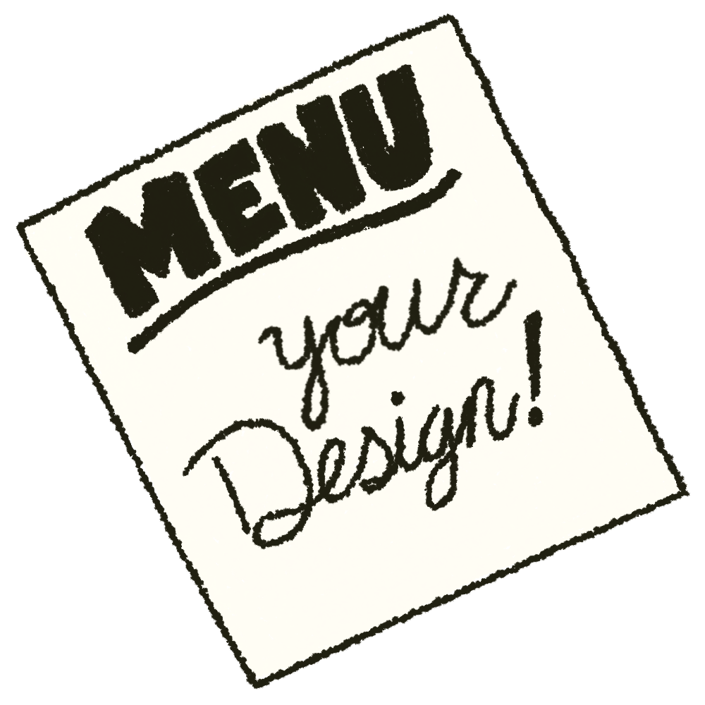 Custom designed drink menu.