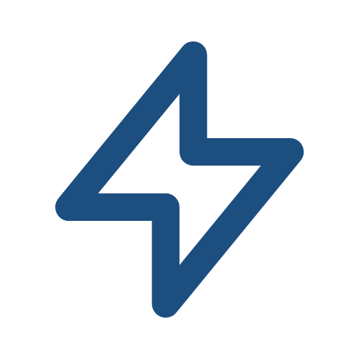 Blue lightning bolt icon on a black background
