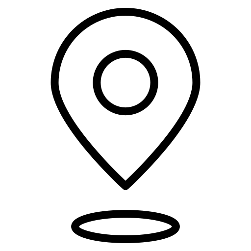 Black square with white circle and small white square inside