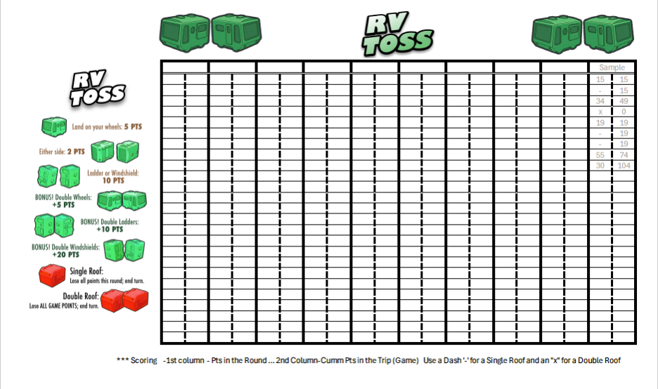 RV Toss - Scoresheet