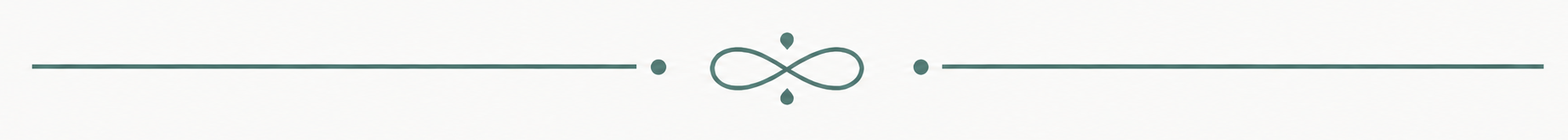 Simple decorative horizontal divider with lines and a central infinity symbol design.