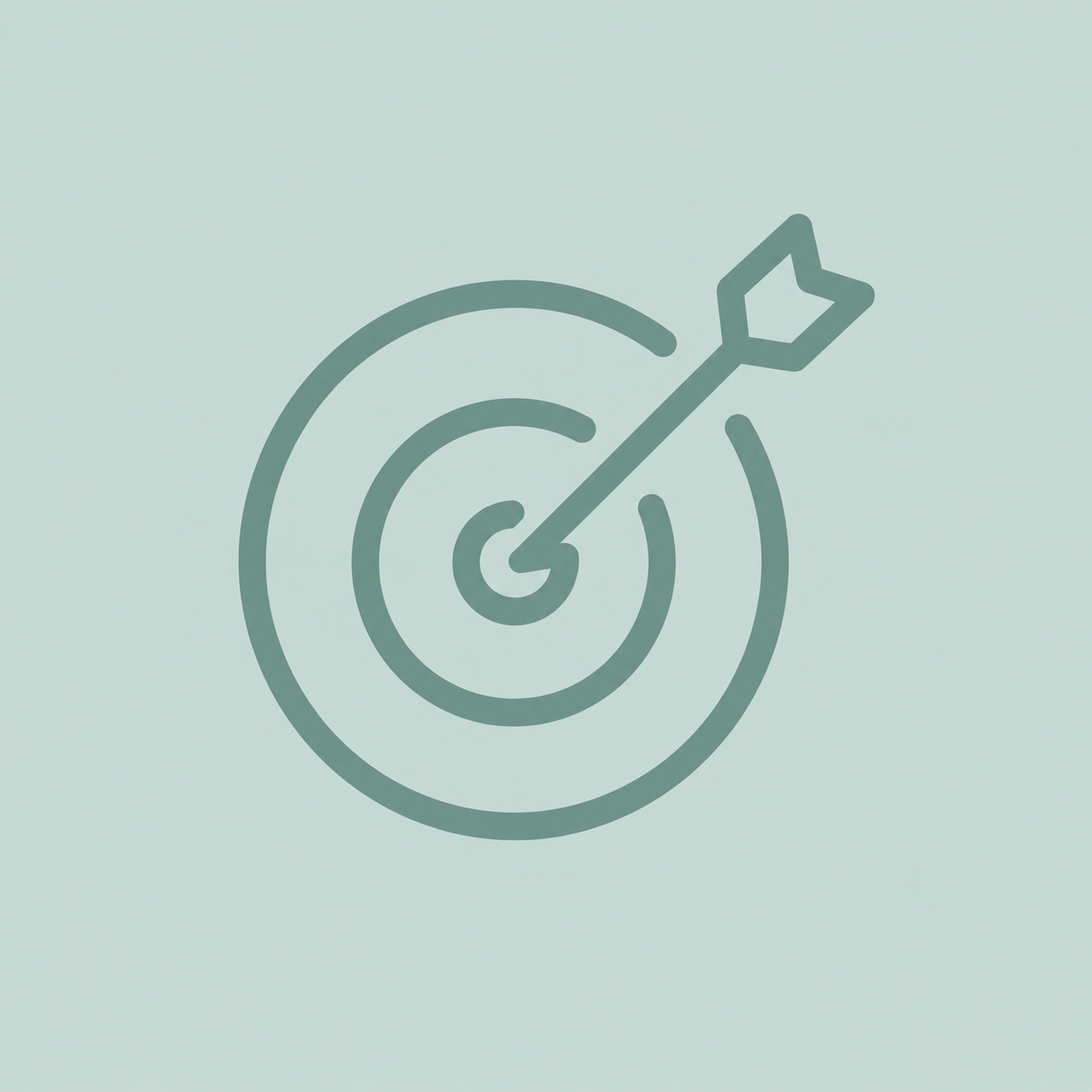 Icon of a target with an arrow hitting the bullseye.