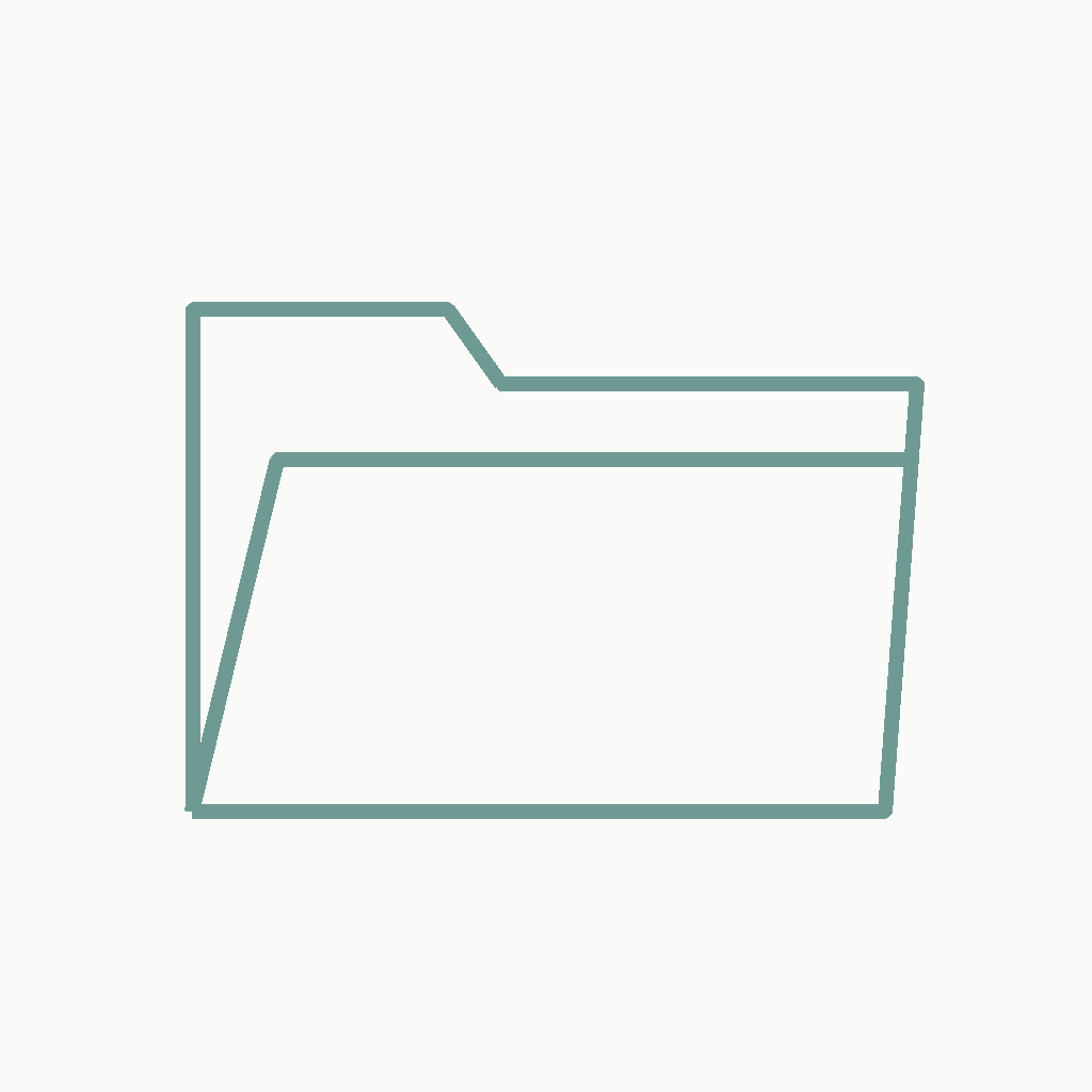 Minimalist line drawing of a standard file folder.