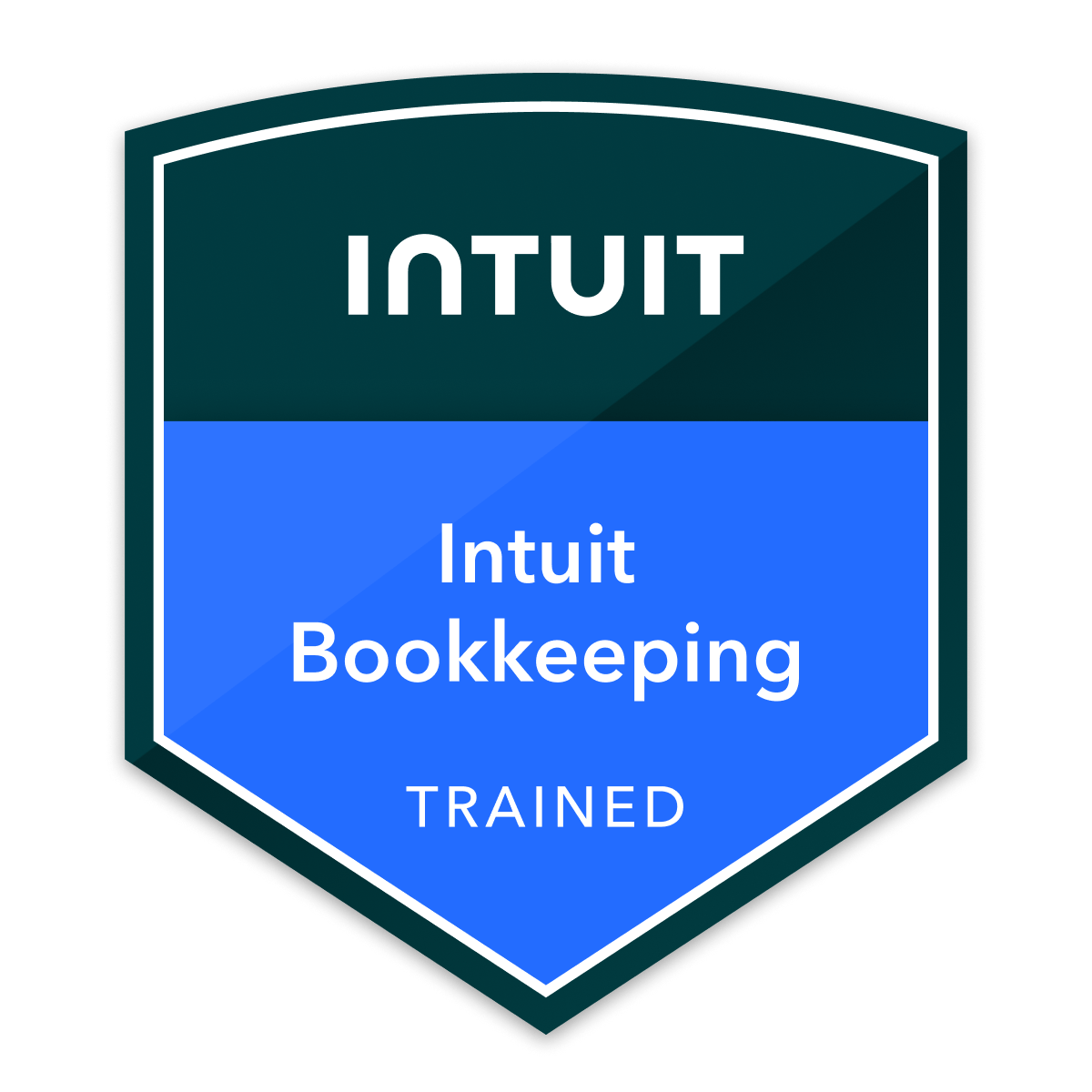 Blue Intuit Bookkeeping certification badge