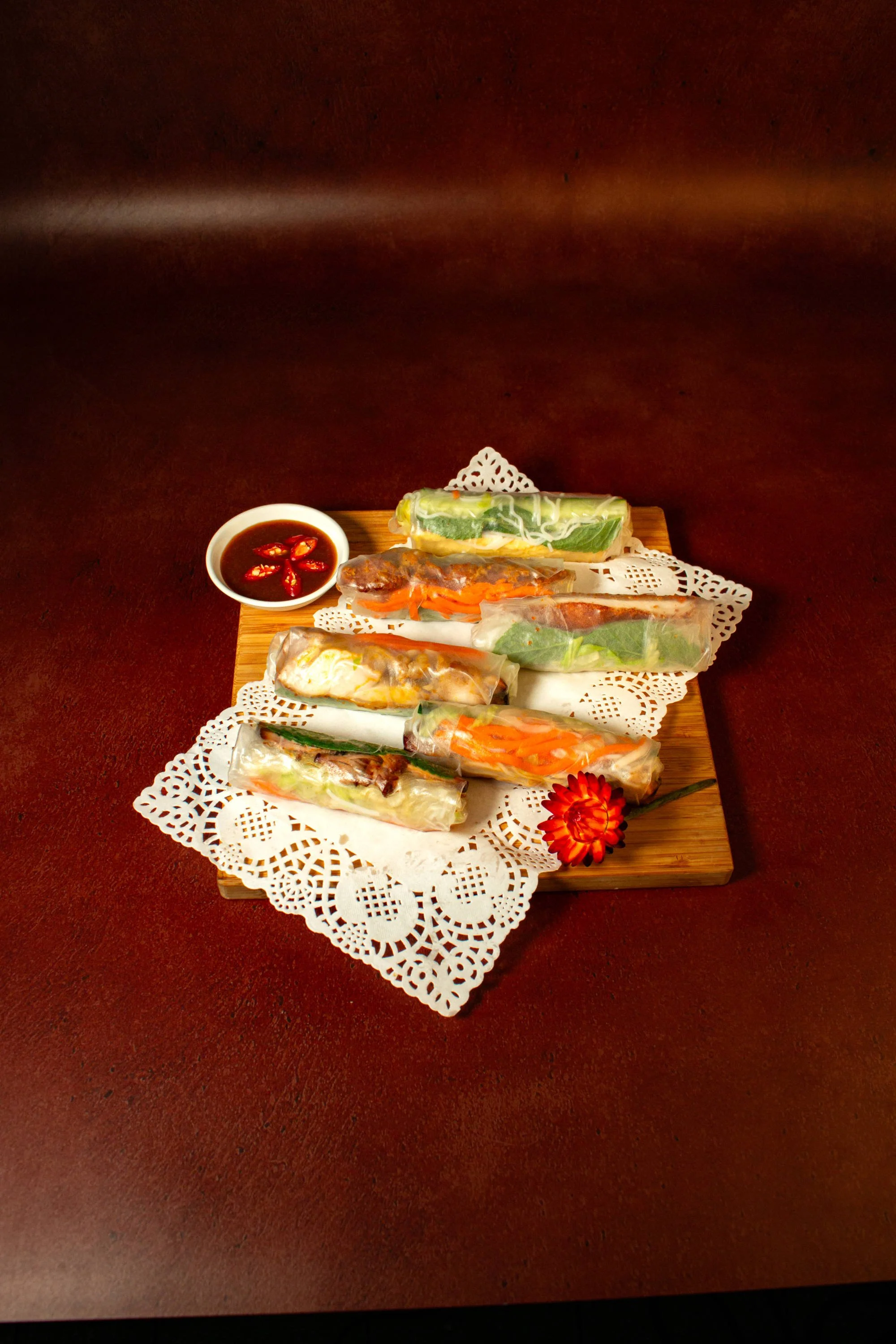 Assorted rice paper rolls