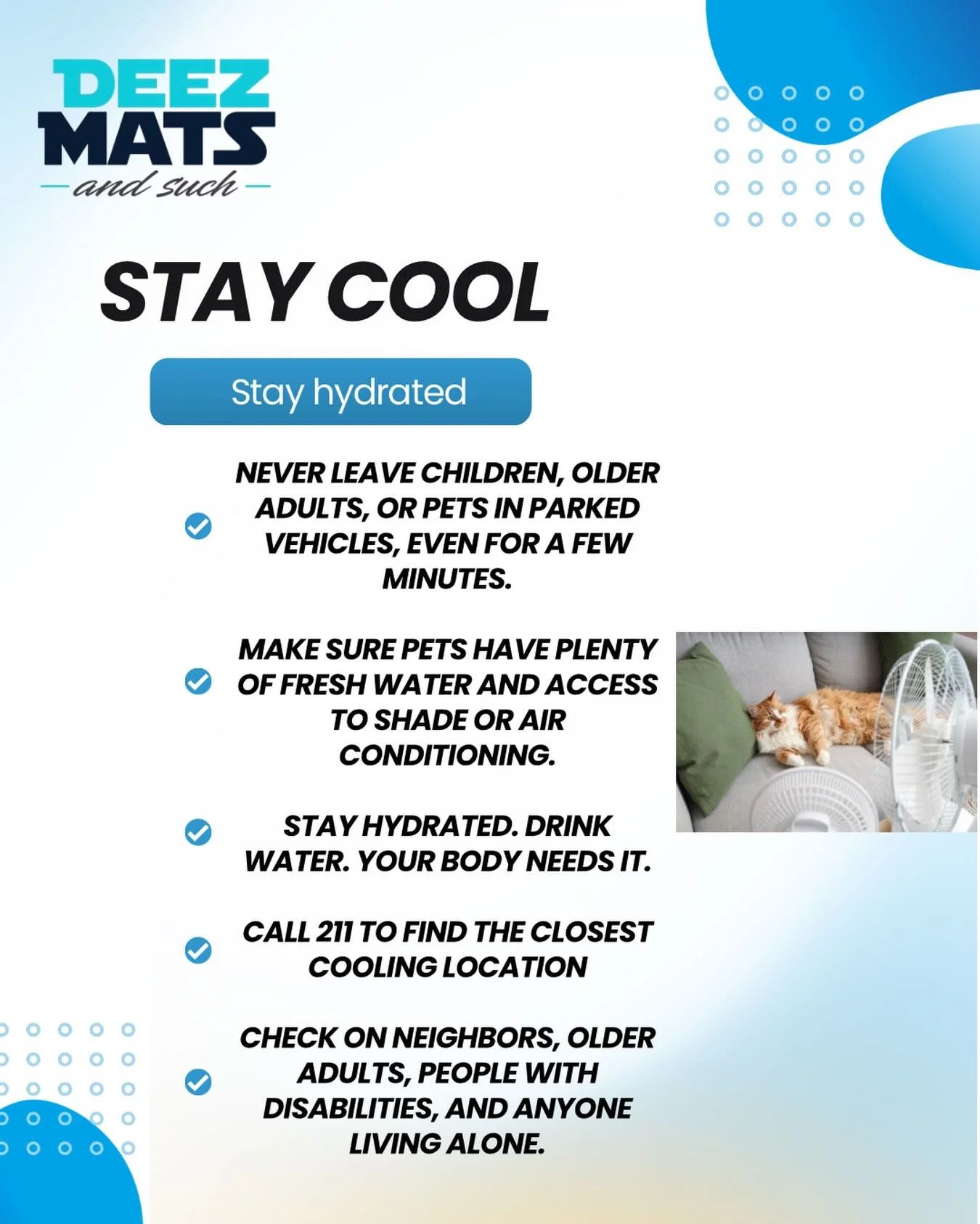 Heat waves can be dangerous, but a few simple steps can help keep you safe. Stay in air conditioned spaces when possible, wear lightweight clothing, avoid strenuous outdoor activities during the hottest hours, check on neighbors and loved ones, and n