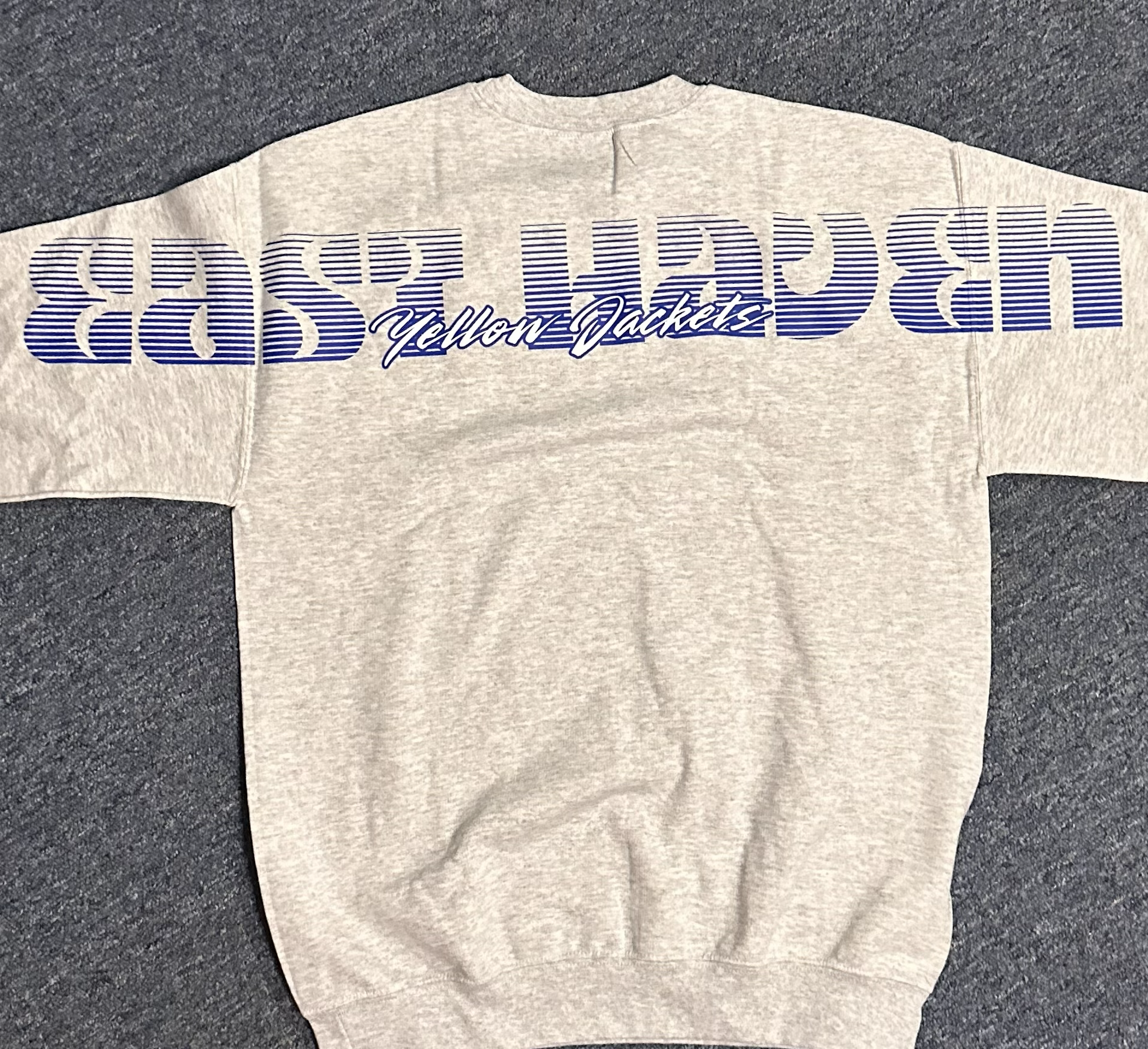 East Haven crewneck sweatshirt grey back view