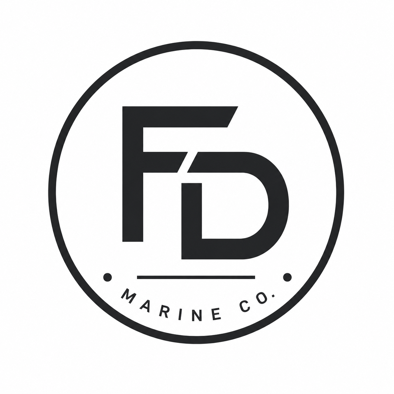 Logo for F5 Marine Co., featuring a circle with bold initials F5 and the text "MARINE CO." underneath.