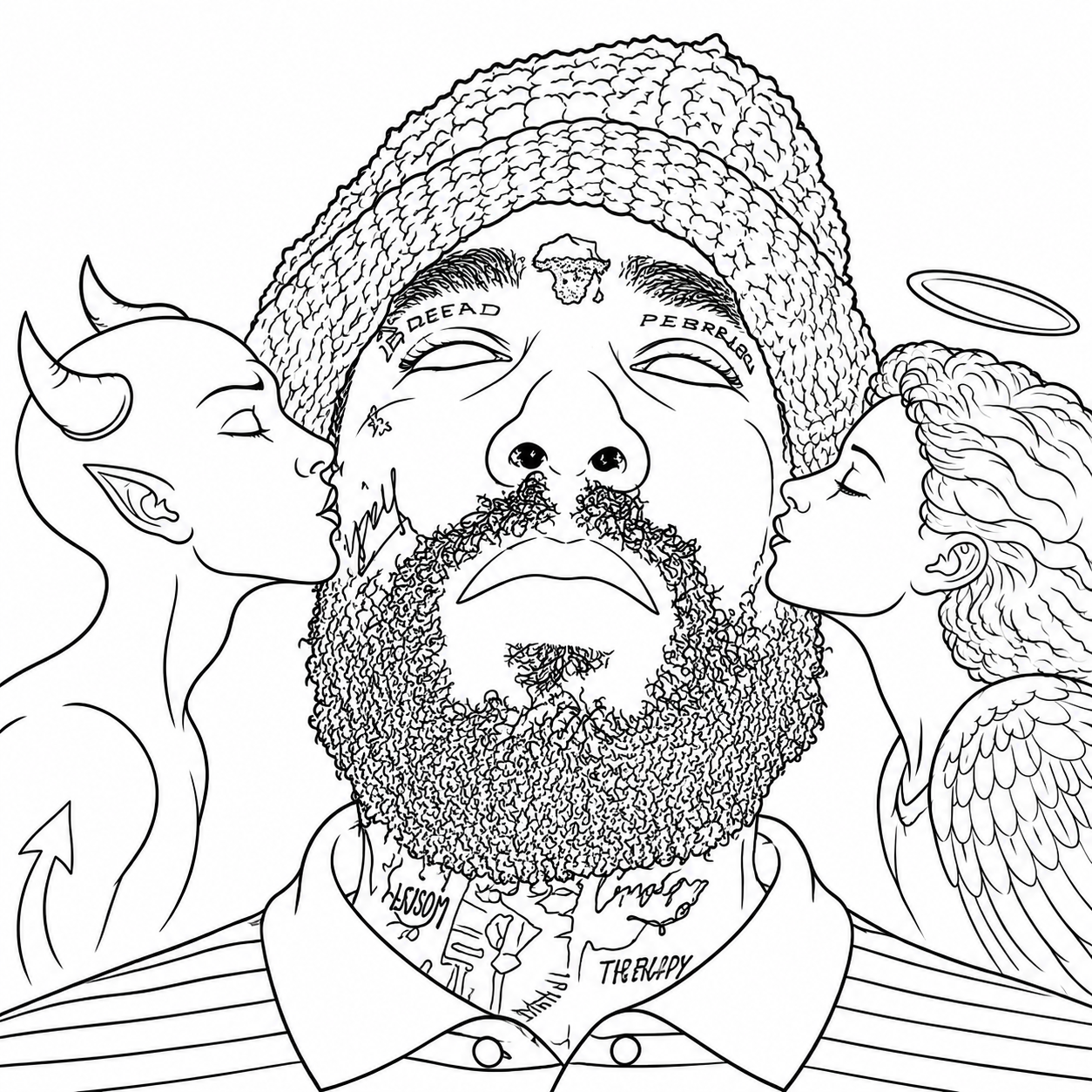 A mediation of this life, the good spirit and a bad spirt being interpreted by a human being.