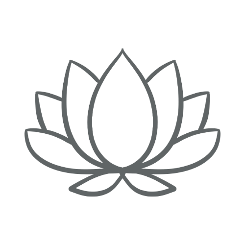 Line drawing of a lotus flower with multiple petals.