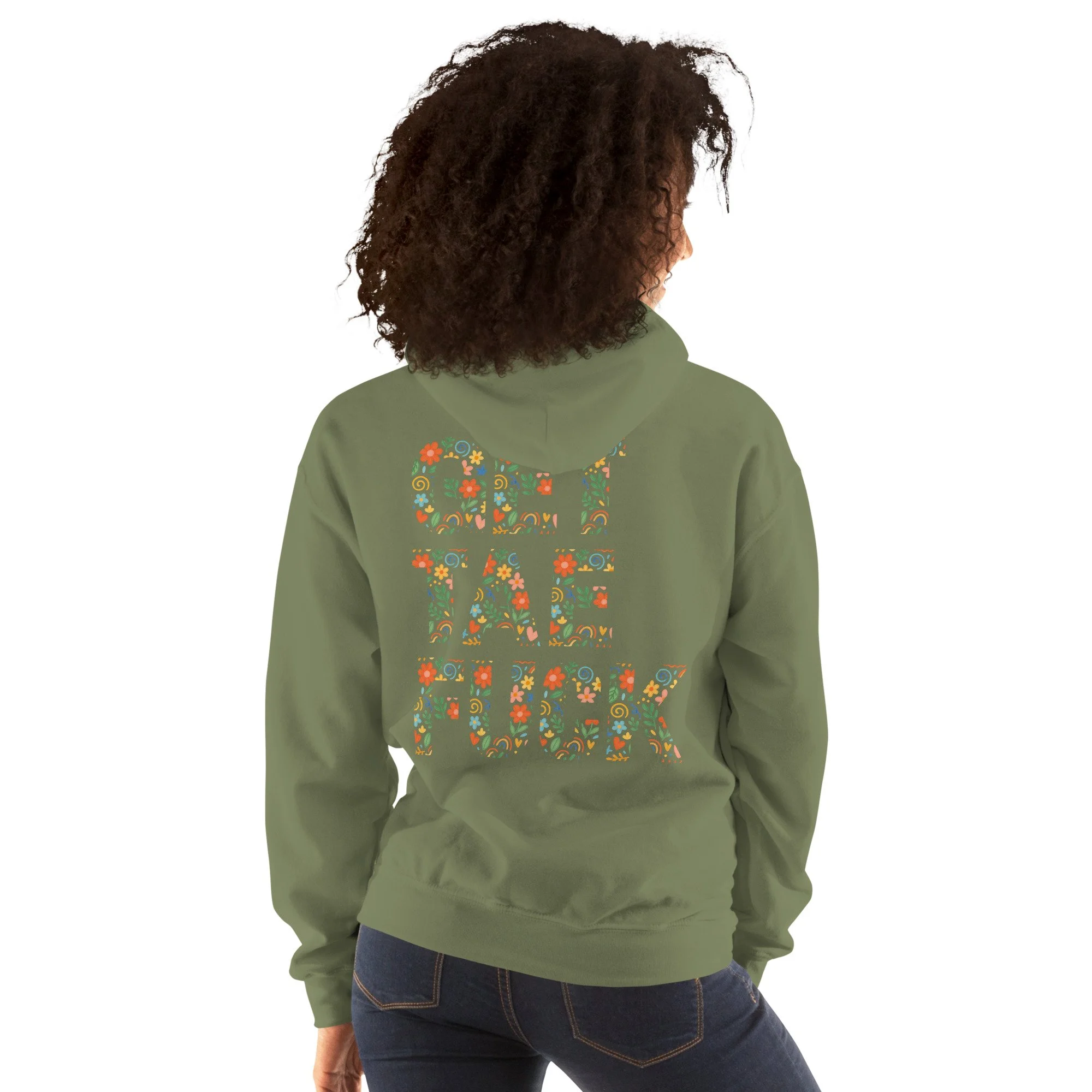 Get Tae Fuck | Floral Heavy Blend Hoodie