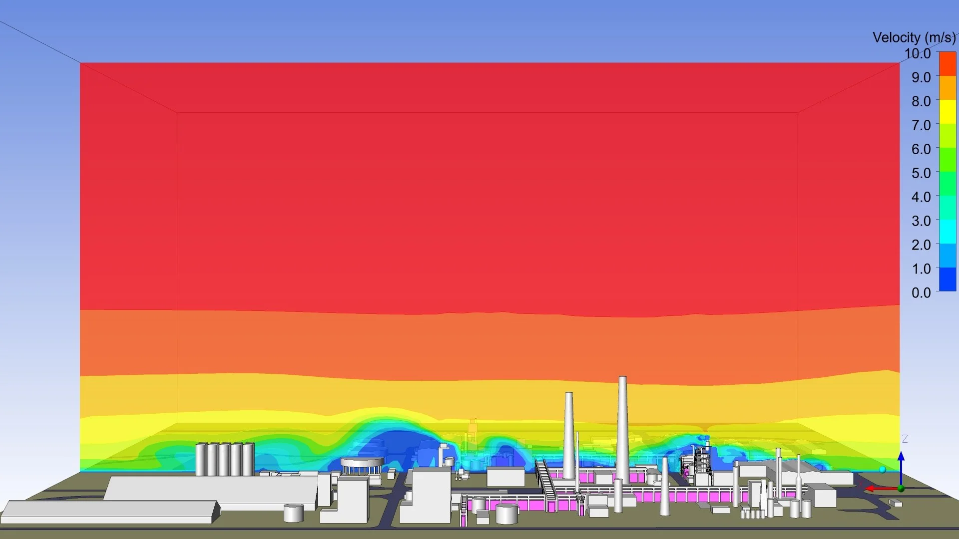Atmospheric boundary layer profile over a nickel refinery to assess the dispersion of toxic gases and exposure to workers