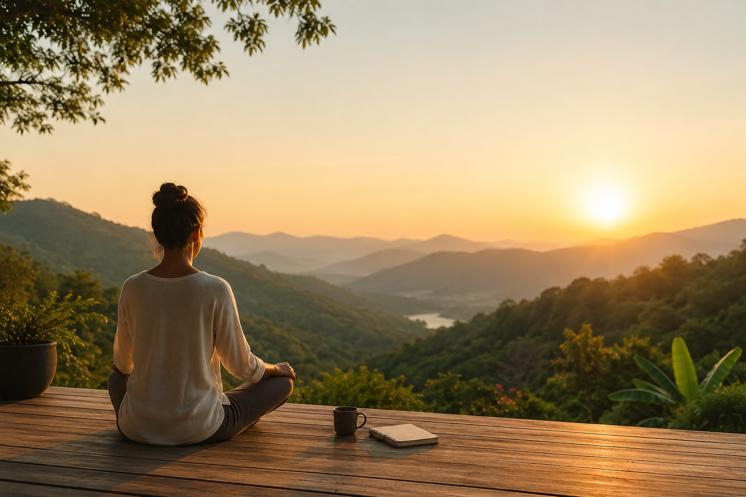 A person in reflection. Time away, thoughtfully considered. Retreats by Flow Republic.