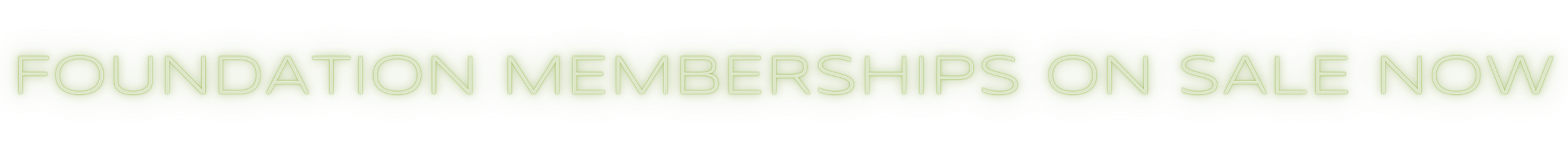 Green banner with white text that reads "Foundation Memberships on Sale Now" placed over a yellow background.
