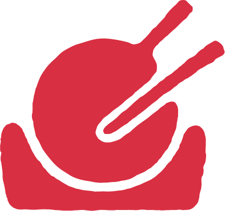 Chobo logo graphic of Takoyaki being held by chopsticks.