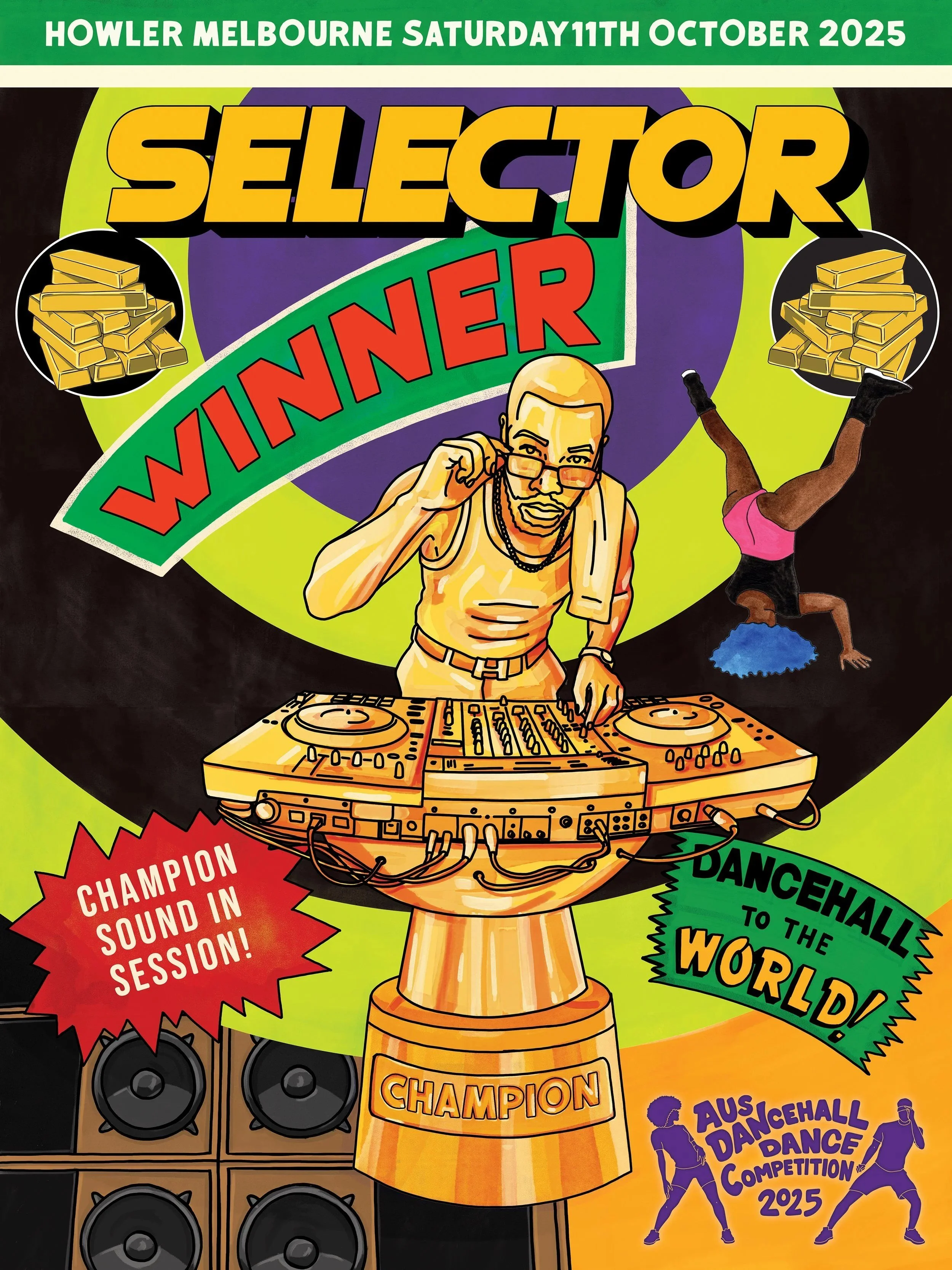 2025 Aus Dancehall Dance Competition Trophy Artwork