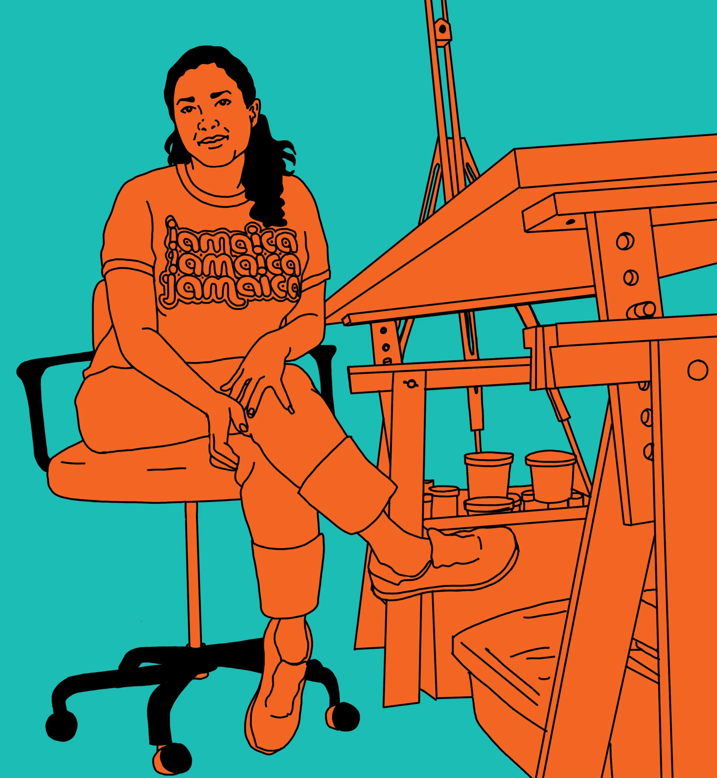 Dancing Words Illustration & Animation artist Robin Clare self portrait