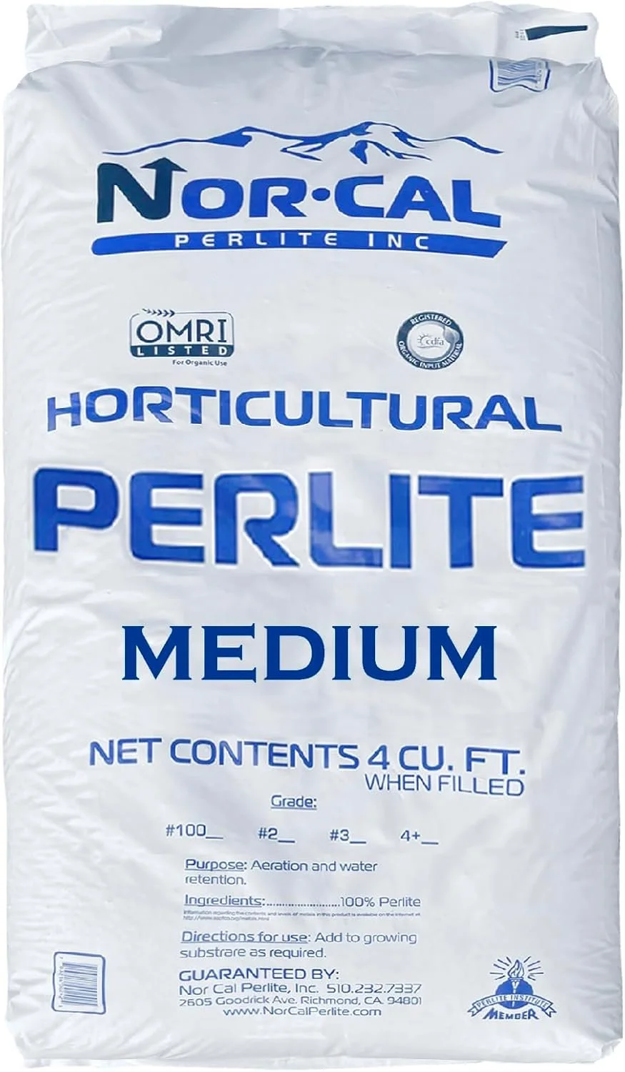 A lightweight volcanic mineral used to increase soil aeration and drainage. Commonly incorporated into seed-starting mixes, propagation media, and custom potting blends. We currently use Hoffman Horticultural Perlite in some seed-starting and propaga