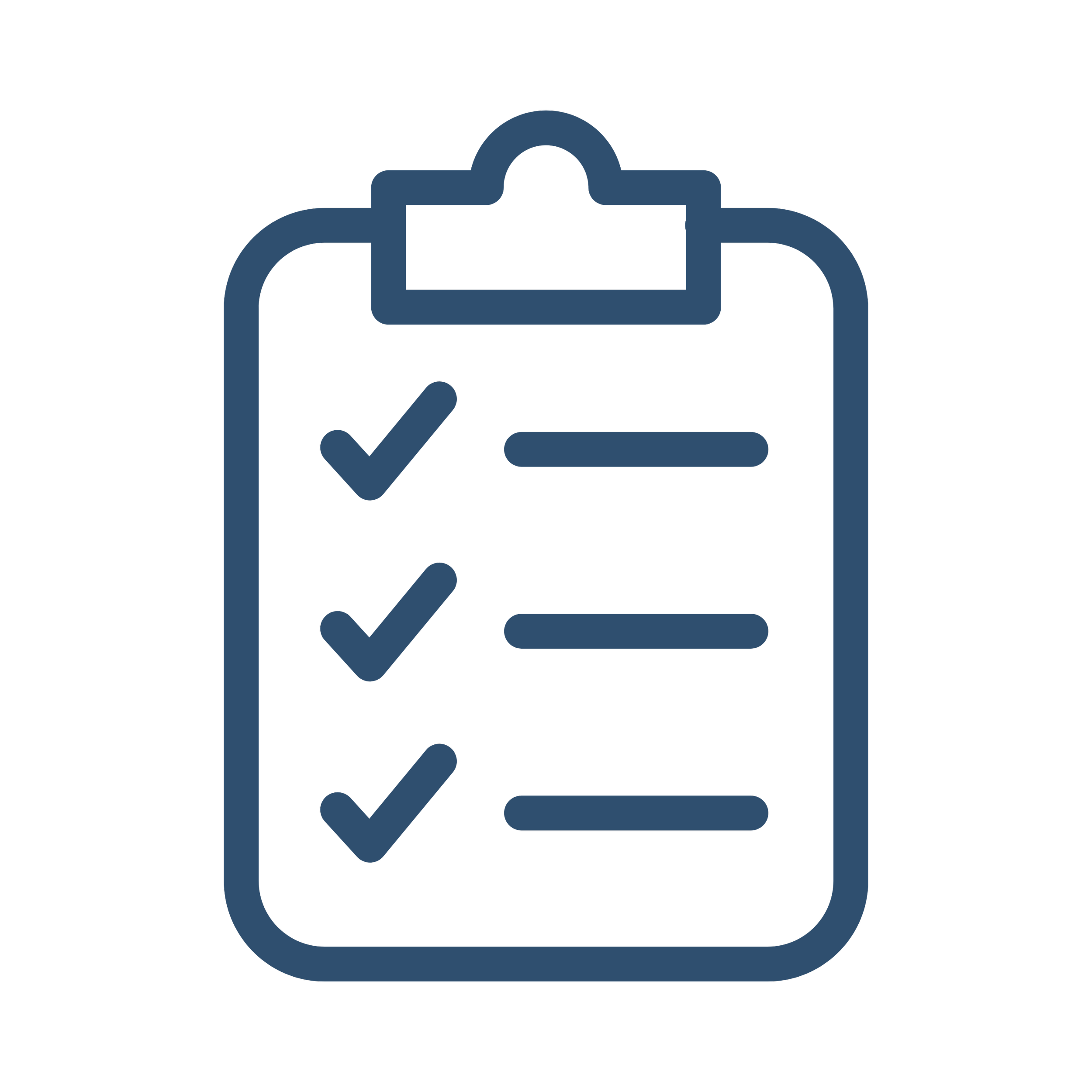 Icon of a clipboard with checkmarks on a checklist, symbolizing tasks or completed items.