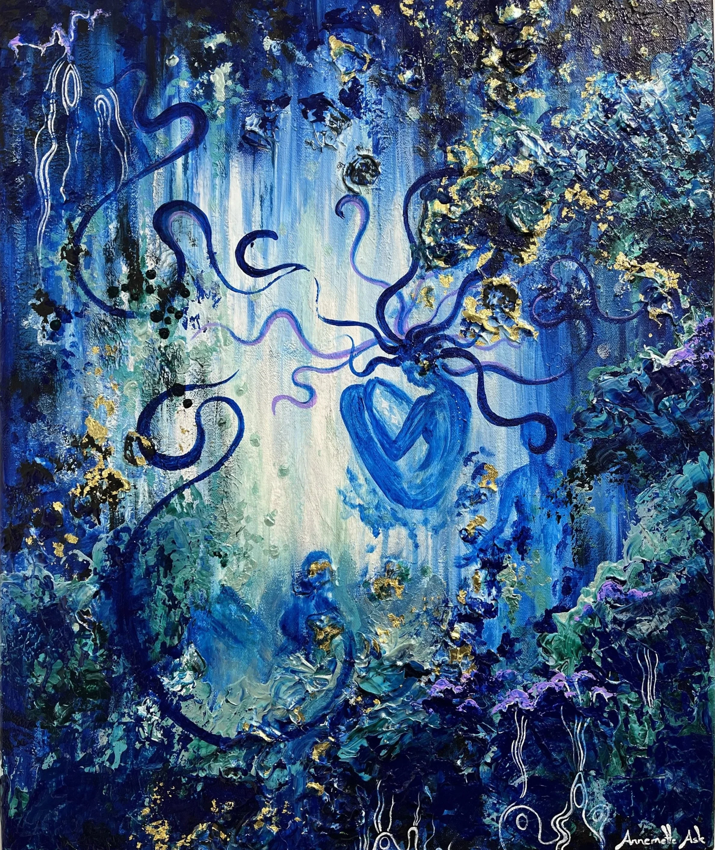 "Alt i blåt" (50x60 cm)