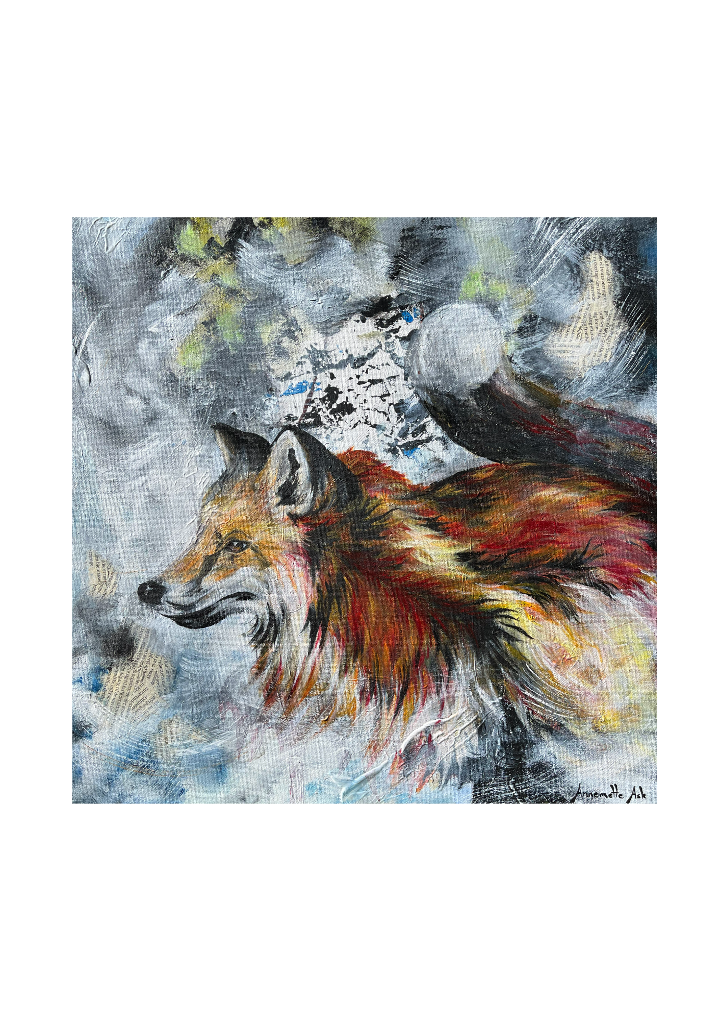 "Ræven" - Postkort 10x10 cm