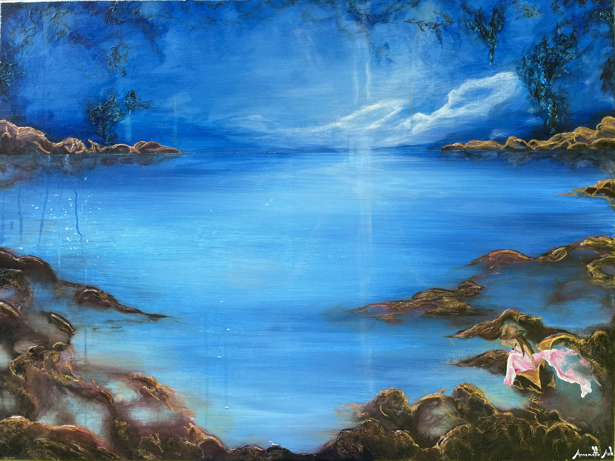 "Et blågyldent håb" (60x80 cm)
