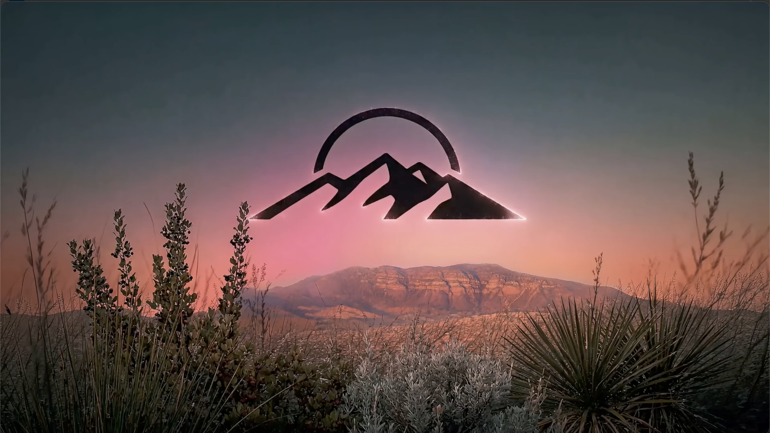 Pink Moment Express logo over a beautiful sunset, proudly providing Ojai Valley group transportation and eco-friendly excursions.