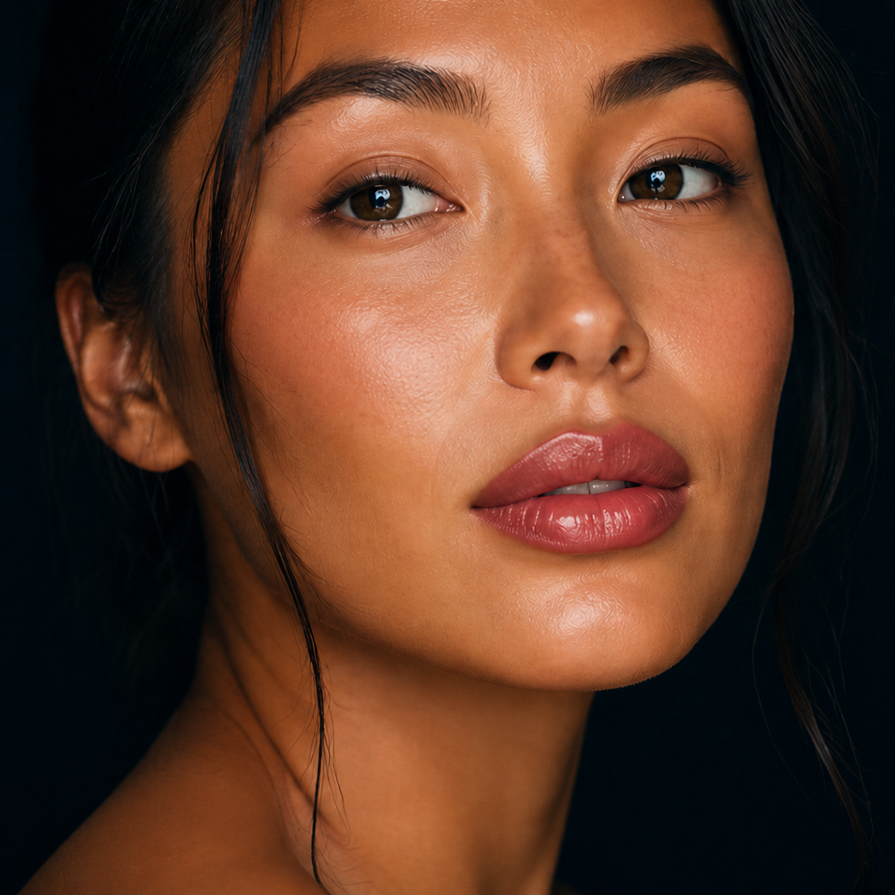 Korean lash lift and brow styling results at JGLOW Perth with Lip Blush