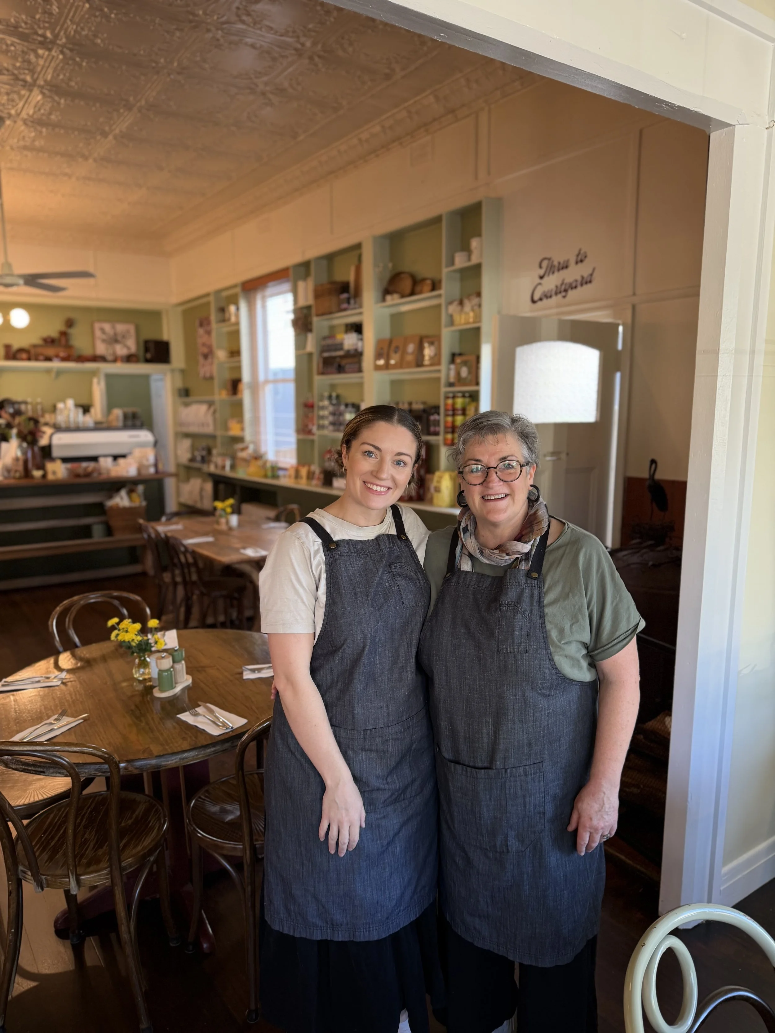 Hannah and Kathy, female business owners of Cello working together to curate a successful cafe in Hepburn Springs.