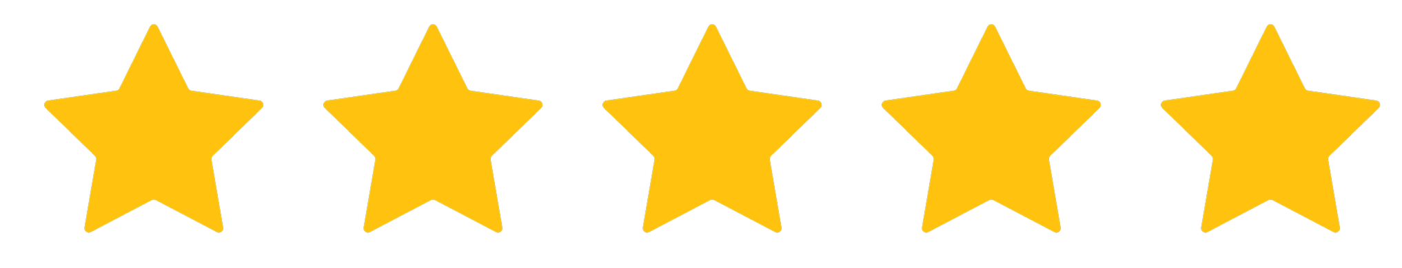 Five gold stars in a row, indicating a five-star rating.
