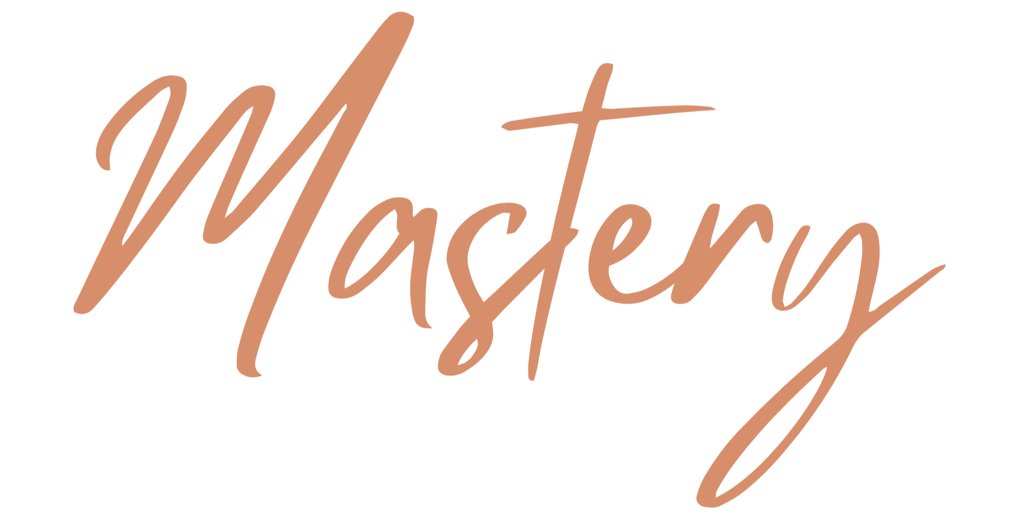 Der Text 'Mad Faster' in einer braunen, geschwungenen Schriftart auf Schwarz.