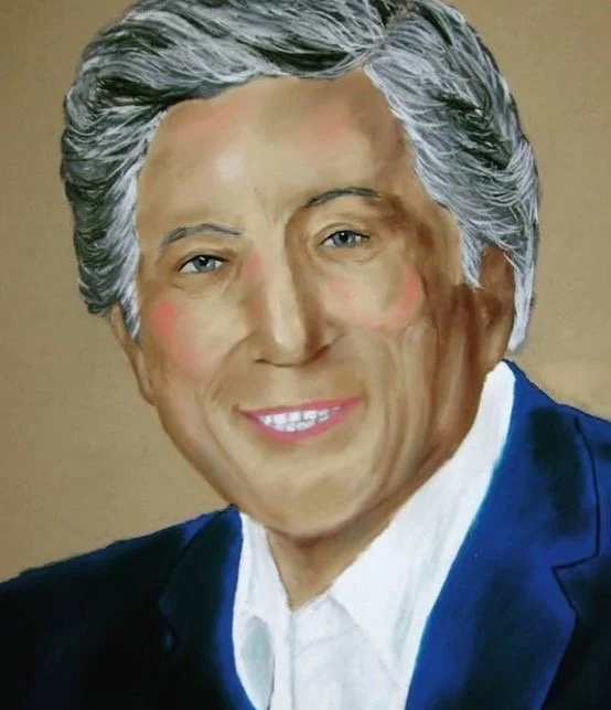 "Tony Bennett" 18x24 soft pastel on sanded paper [$300.00]