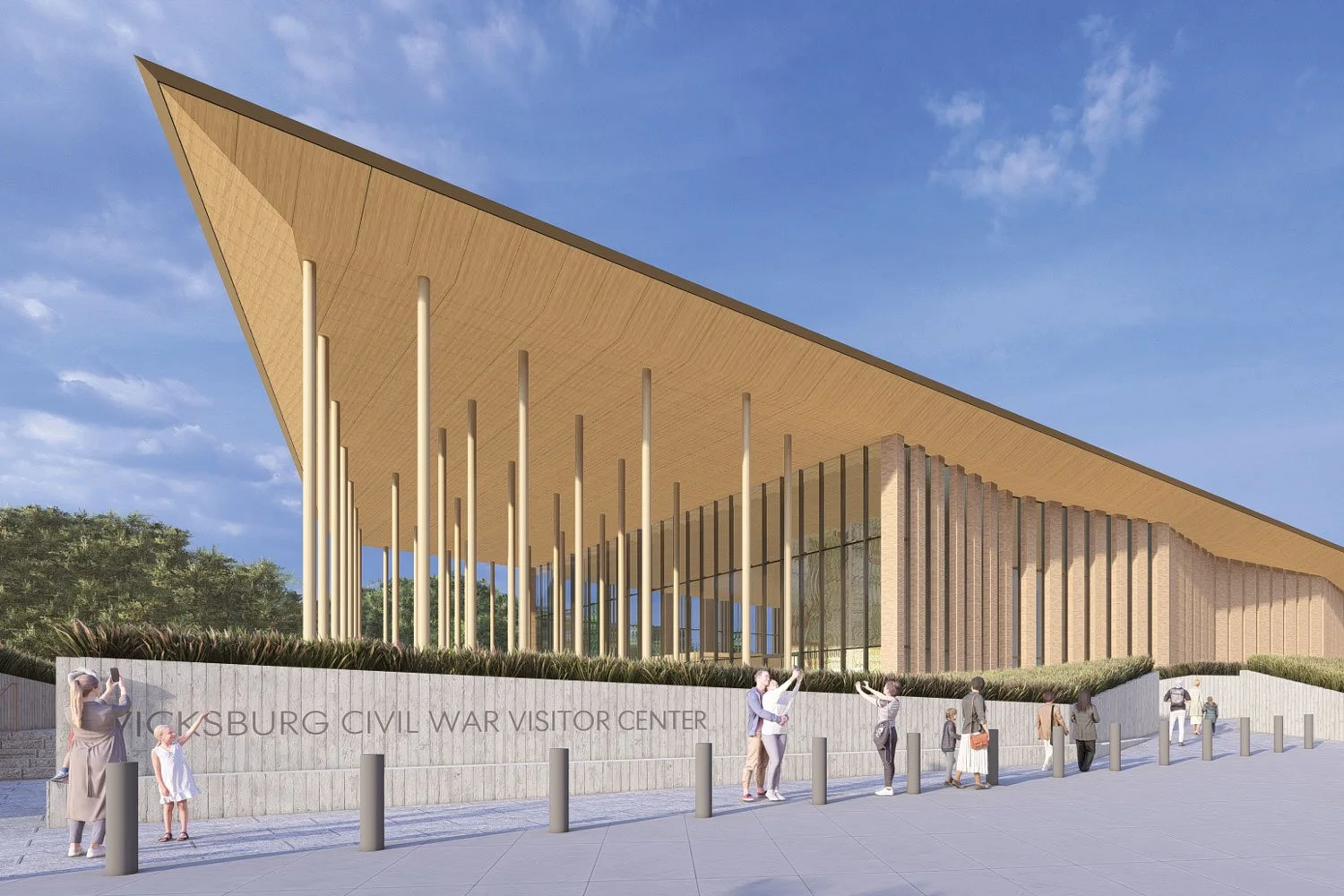 Rendering of the new Visitor Center exterior.