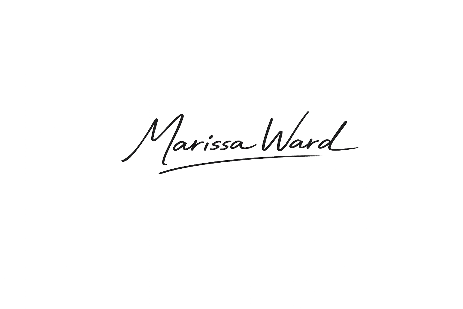 Black background with a signature of Marissa Ward written in cursive font.