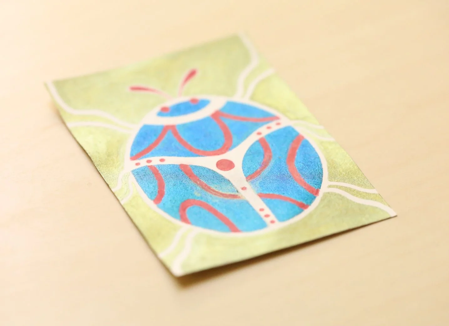 Metallic Beetle original ACEO