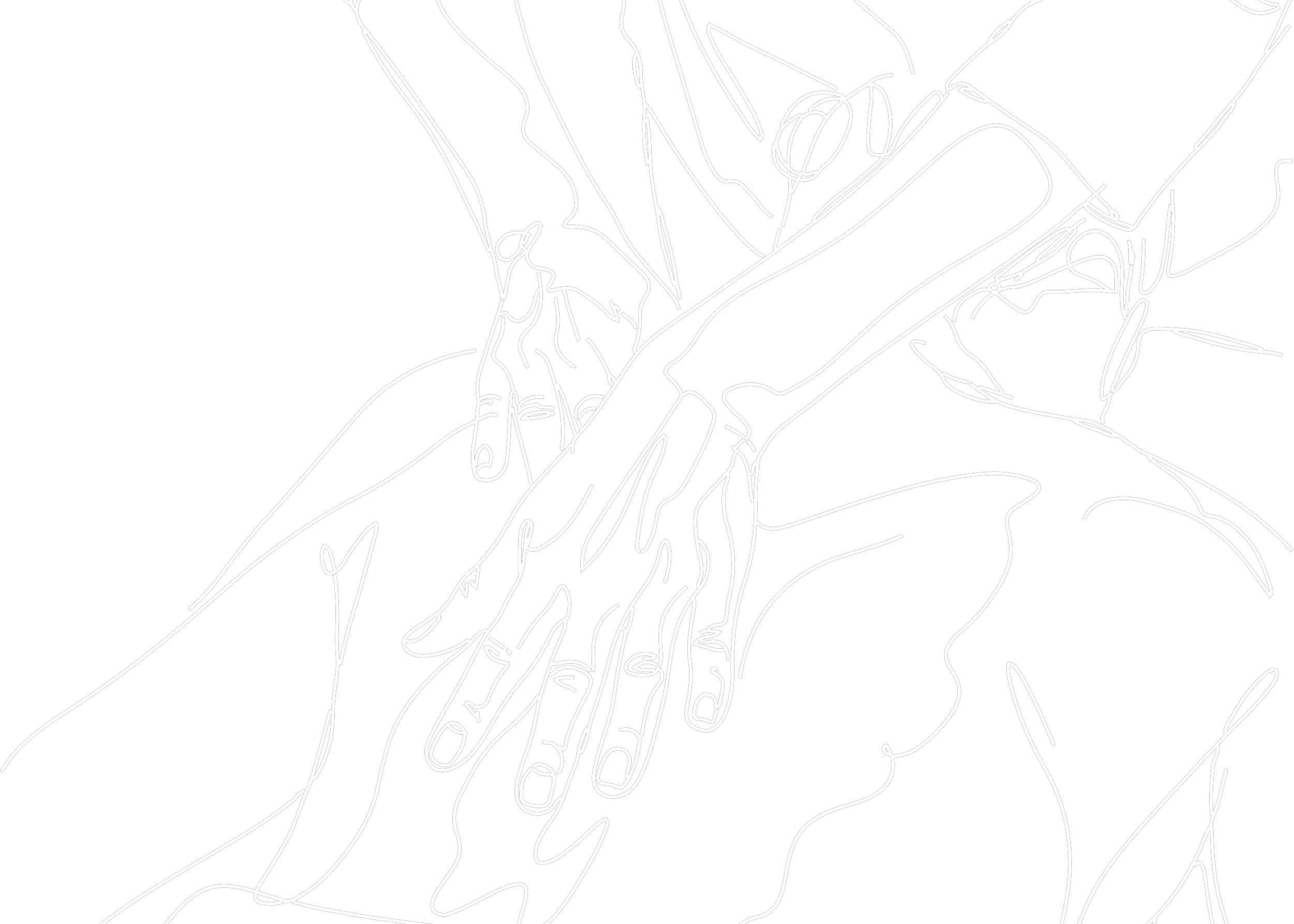 Linienzeichnung eines Paares, das sich umarmt, vor schwarzem Hintergrund.