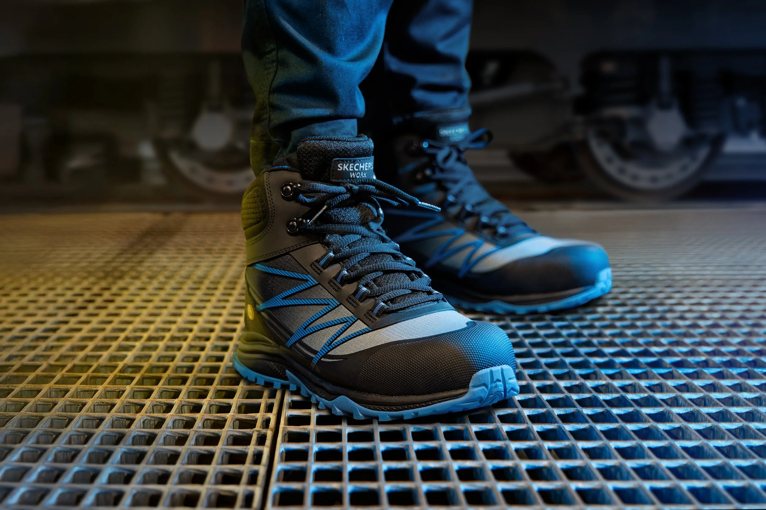 Commercial photography train safety boots