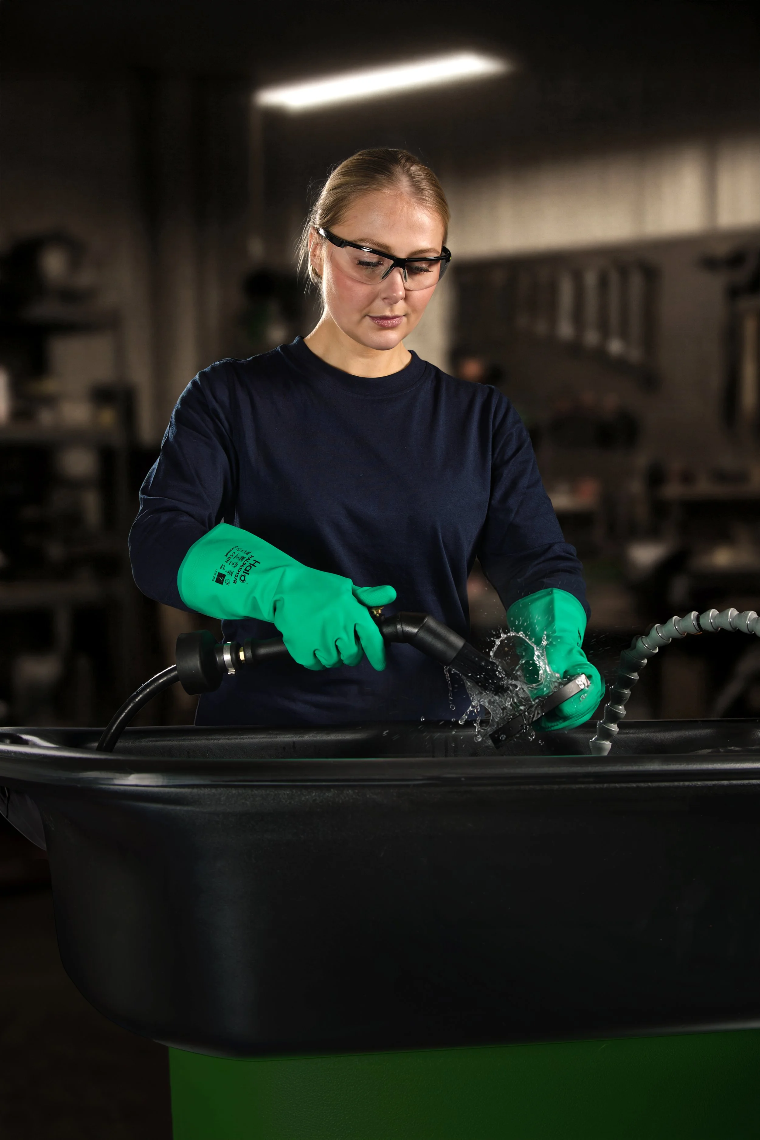 Industrial photography washing parts