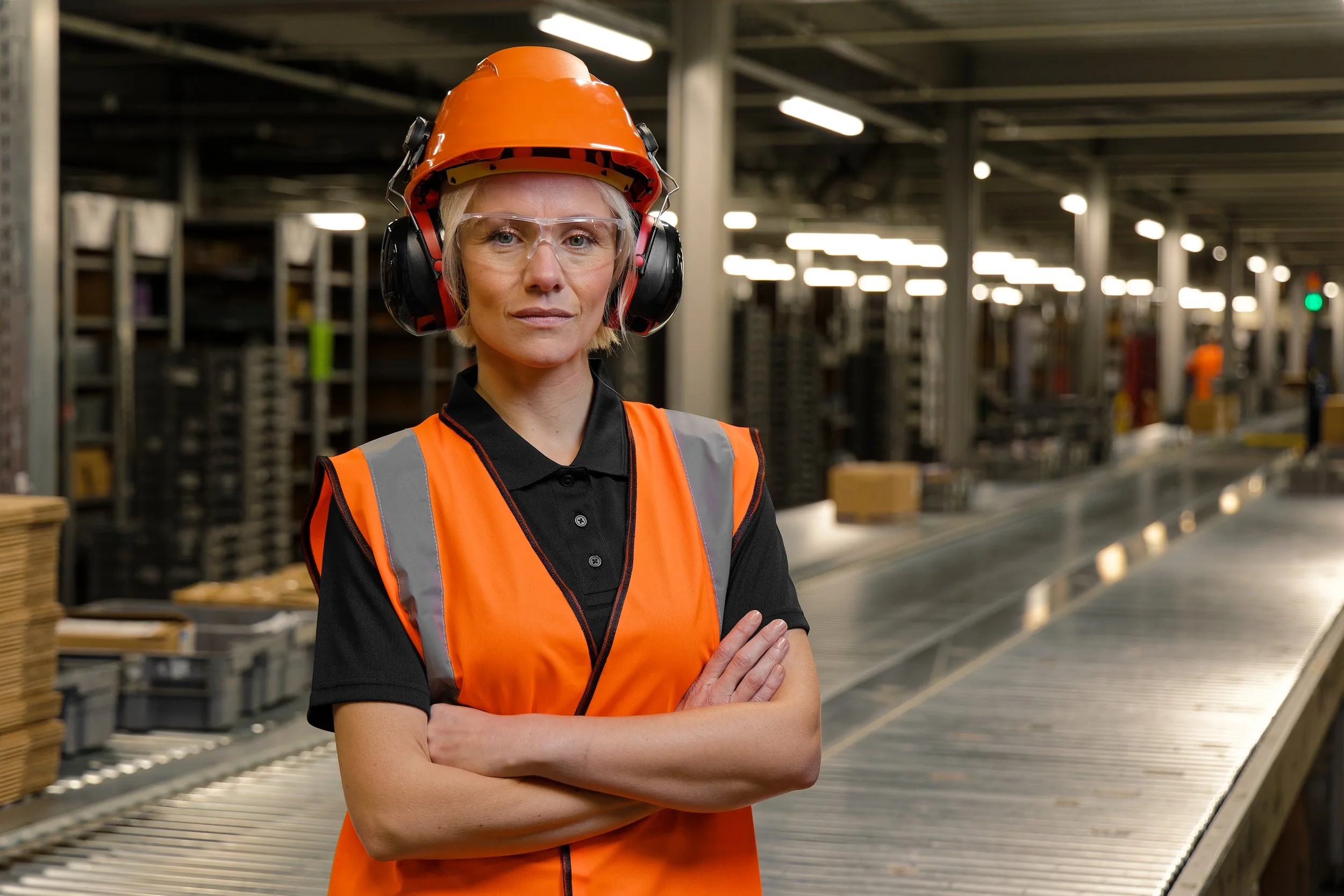 Industrial photography woman in factory