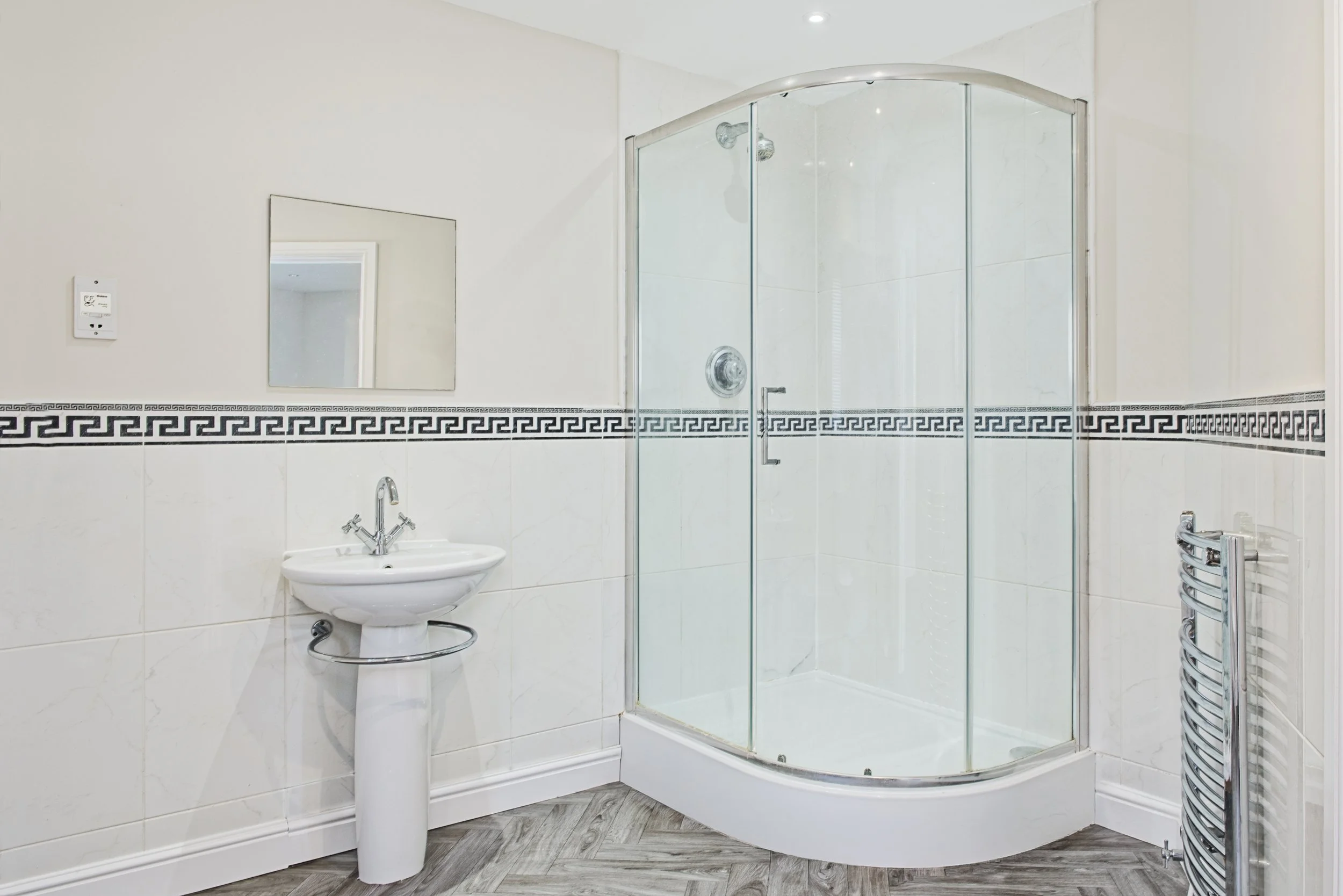 Property photography bathroom with shower