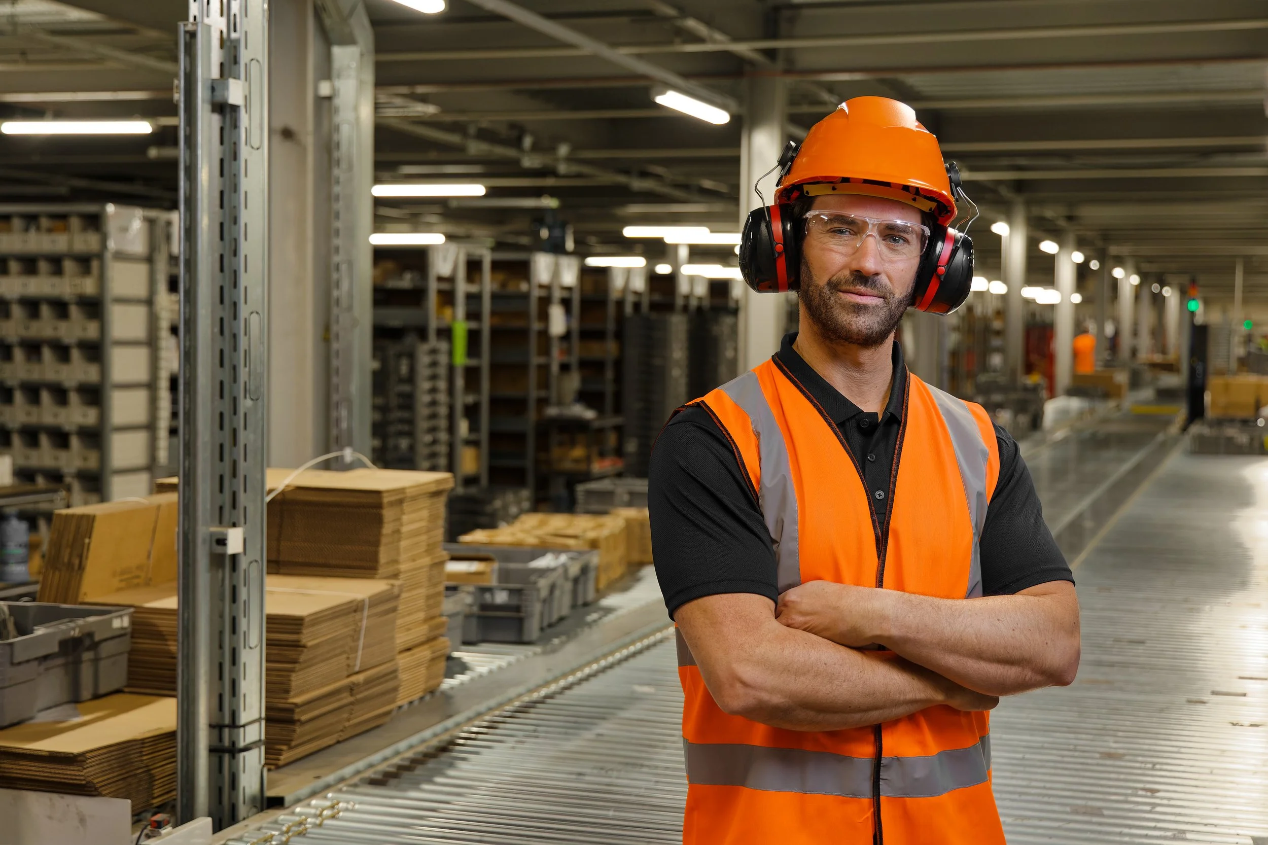 Industrial photography man in factory