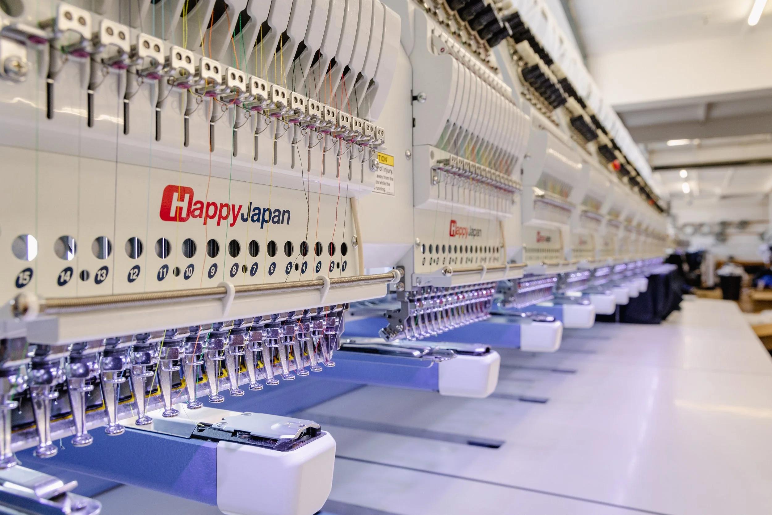 Industrial photography embroidery machines