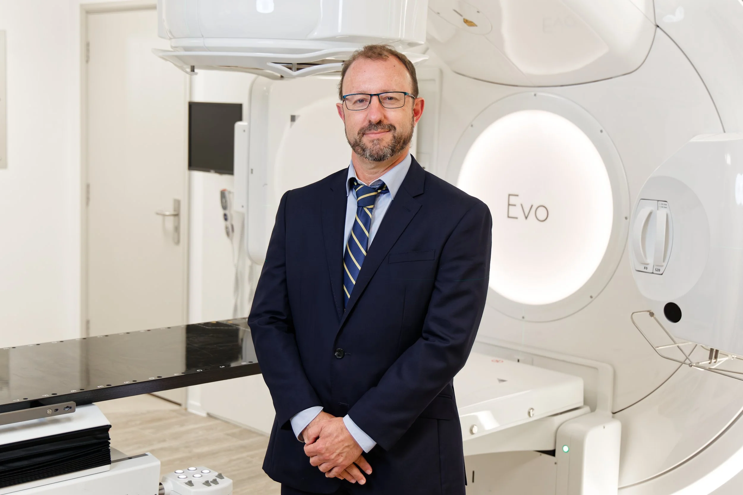 Healthcare photography man and MRI scanner