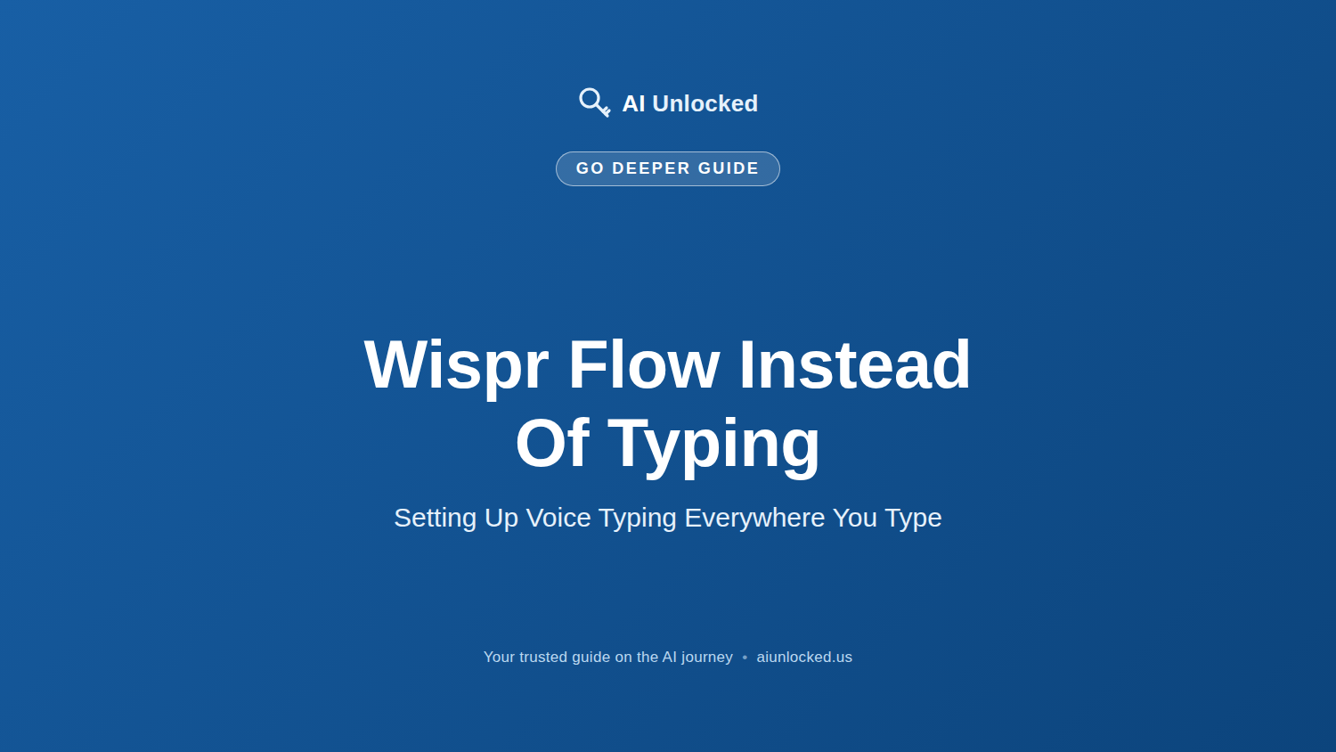 Wispr Flow Instead Of Typing