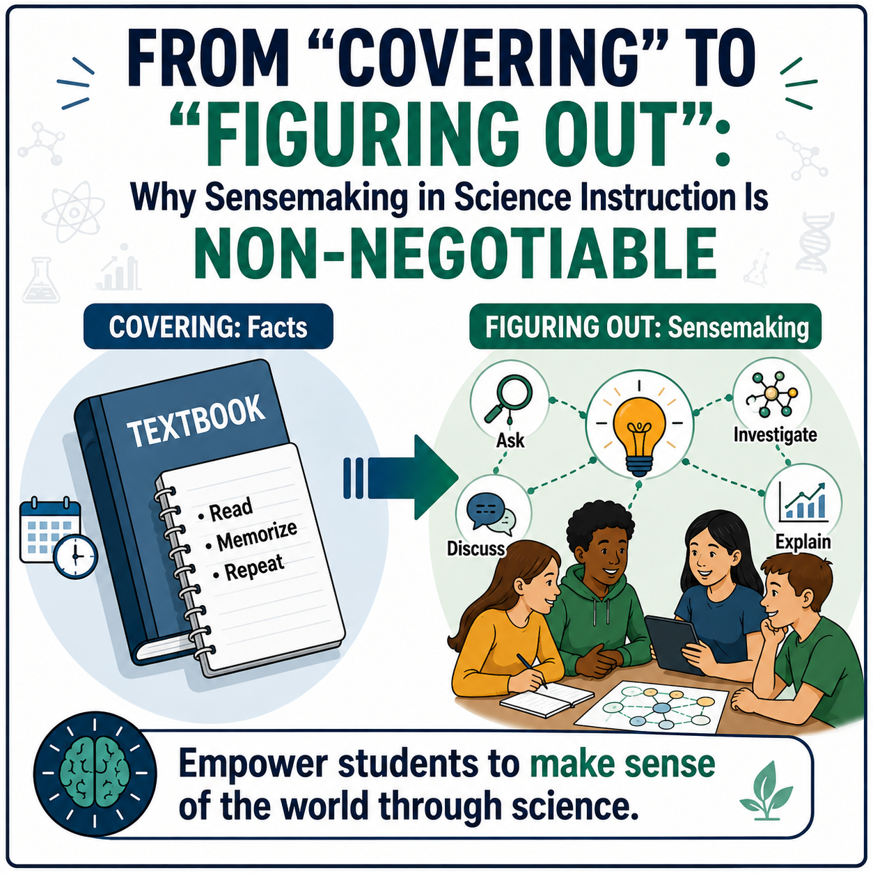 From "Covering" to "Figuring Out”: Why Sensemaking in Science Instruction Is Non-Negotiable