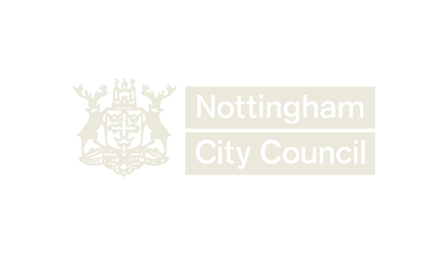 Logo of Nottingham City Council featuring a heraldic emblem and text labels