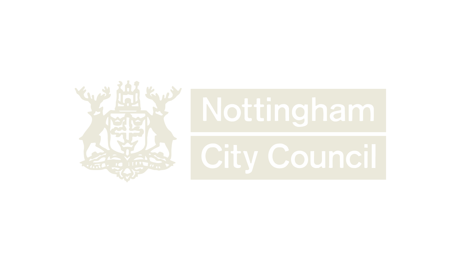 Logo of Nottingham City Council with a crest featuring two deer, a shield, and a crown.